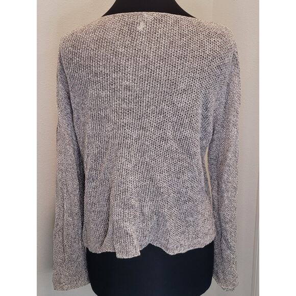 Eileen Fisher Cropped Linen Sweater – Scoop Neck – Open Weave – M – Oatmeal - Picture 2 of 7